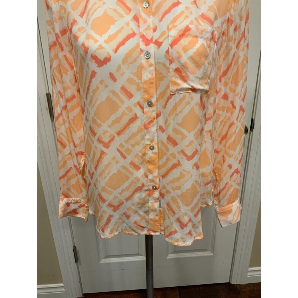 Rails Orange & Pink Geometric Pattern Button Up S… - image 3
